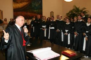 Cavalieri durante a solenidade de promoção e remoção de juízes.